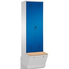 EVOLO Garderobenschrank, zueinander schlagende Türen, mit Aufbewahrungsbox, 2 Ab