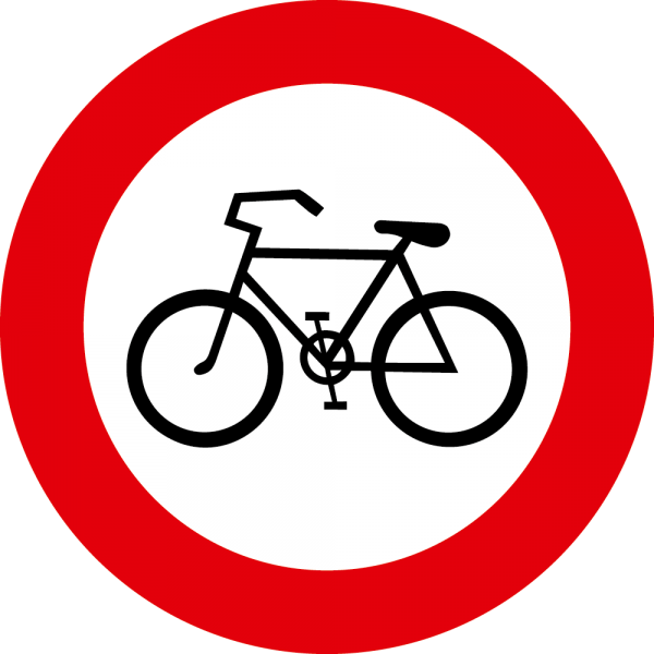 §52/8c Fahrverbot für Fahrräder flach Scotchlite Typ1 | Flach