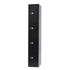 OFFICE Schließfachsystem, Tiefe 457 mm, 4 Fächer, schwarz.
