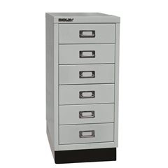 MultiDrawer™ 29er Serie, mit Sockel, DIN A4, 6 Schubladen, lichtgrau.