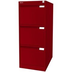 Hängeregistraturschrank, 1-bahnig, 3 Schübe, DIN A4, kardinalrot.