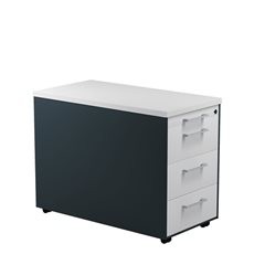 Schubladencontainer auf Rollen, HxT 579 x 800 mm, 3 Schubladen, anthrazitgrau / lichtgrau / lichtgra