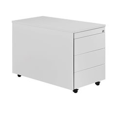 Schubladencontainer mit Rollen, HxT 579 x 800 mm, Kunststoffplatte, 3 Schubladen, lichtgrau / lichtg