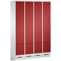 EVOLO Fächerschrank, mit Sockel, 4 Abteile, je 5 Fächer, Abteilbreite 300 mm, li