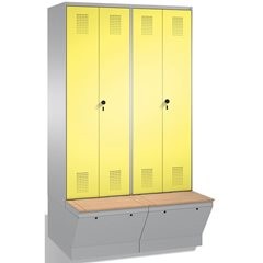 EVOLO Garderobenschrank, zueinander schlagende Türen, mit Aufbewahrungsbox, 4 Ab