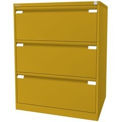 Hängeregistraturschrank, 2-bahnig, 3 Schübe, DIN A4, gelb.