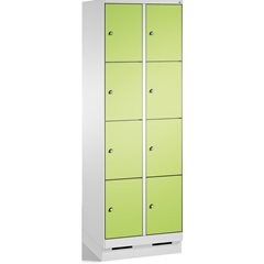 EVOLO Fächerschrank, mit Sockel, 2 Abteile, je 4 Fächer, Abteilbreite 300 mm, li