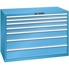 Schubladenschrank, 7 Schubladen, BxTxH 1431 x 725 x 1000 mm, grau metallic / lichtgrau.