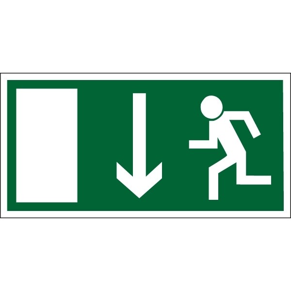 Fluchtwegschild gerade 200x100/1.5mm