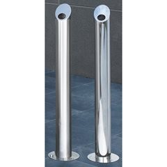 Edelstahl-Standascher, abschließbar, Volumen 4,2 l, Ø 120 mm, gebürstet.
