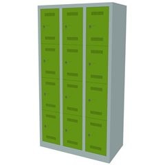 MonoBloc™ Schließfachschrank, 4 Fächer je Abteil, Breite 900 mm, 3 Abteile, 12 F