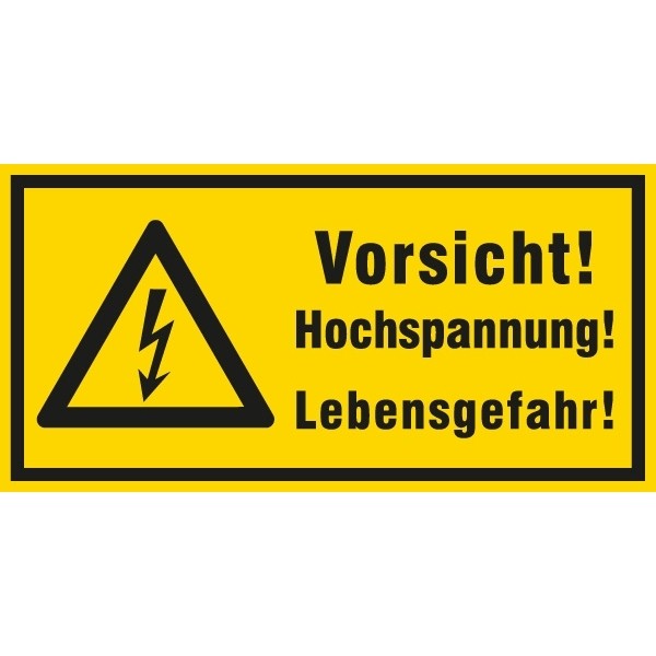 Hinweisschild Hochspannung 200x100/1.5mm