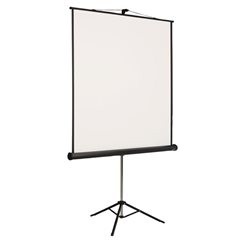 Stativ-Lichtbildwand, Bildwandformat 1 : 1, Bildfläche BxH 1470 x 1530 mm.