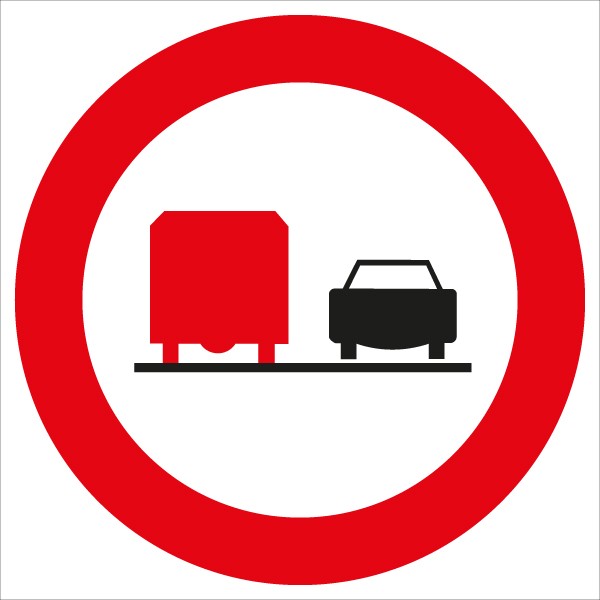 §52/4c Überholen für LKW verboten | flaches Verkehrszeichen