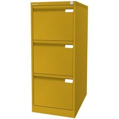 Hängeregistraturschrank, 1-bahnig, 3 Schübe, DIN A4, gelb.