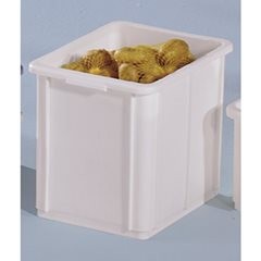 Stapelbehälter aus Polypropylen, Volumen 30 l, Außenmaße LxBxH 400 x 300 x 339 mm, grau.