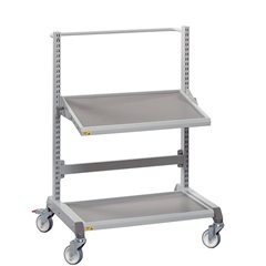 Multiwagen, ergonomisch, 2 Etagen, ESD-Ausführung, Breite 935 mm.