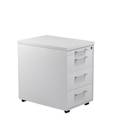 Schubladencontainer auf Rollen, HxT 579 x 600 mm, 3 Schubladen, lichtgrau / lichtgrau / lichtgrau.
