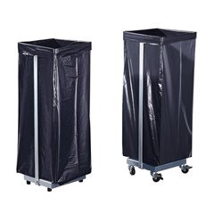 Müllsackständer, Stahl, für Volumen 120 l, fahrbar, HxBxT 985 x 370 x 330 mm.