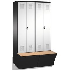 EVOLO Garderobenschrank, zueinander schlagende Türen, mit Aufbewahrungsbox, 4 Ab