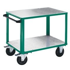 Montagewagen, 2 Ladeflächen mit verzinkten Stahlblech-Auflagen, Ladefläche 1250