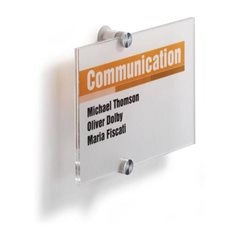 Türschild CRYSTAL SIGN, aus Acrylglas, VE 5 Stk, HxB 105 x 148 mm.