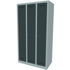 MonoBloc™ Garderobenschrank, Abteilbreite 248 mm, einstöckig, 3 Abteile, Breite