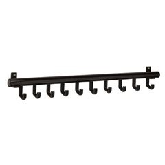 Wandgarderobe aus Aluminium, schwarz, VE 2 Stück, Haken aus Kunststoff, BxH 300 x 100 mm, 3 Haken.