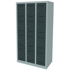 MonoBloc™ Schließfachschrank, 4 Fächer je Abteil, Breite 900 mm, 3 Abteile, 12 F