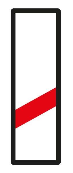 §50/6c Baken 80 m rechts | flaches Verkehrszeichen