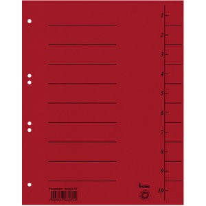 Trennblatt Intensiv, Karton, 210 g/m², 1-10, A4, rot