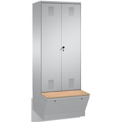 EVOLO Garderobenschrank, zueinander schlagende Türen, mit Aufbewahrungsbox, 2 Ab