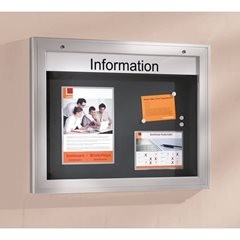 Schaukasten, Türöffnung 90° nach oben, für Format DIN A0, Rückwand anthrazitgrau.