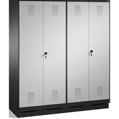 EVOLO Garderobenschrank, zueinander schlagende Türen, 4 Abteile, Abteilbreite 40