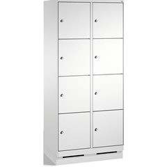 EVOLO Fächerschrank, mit Sockel, 2 Abteile, je 4 Fächer, Abteilbreite 400 mm, li