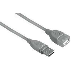Verlängerungskabel, 2xUSB A-ST/BU, L: 1,8m, grau