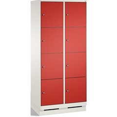 EVOLO Fächerschrank, mit Sockel, 2 Abteile, je 4 Fächer, Abteilbreite 400 mm, ve