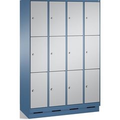 EVOLO Fächerschrank, mit Sockel, 4 Abteile, je 3 Fächer, Abteilbreite 300 mm, fe