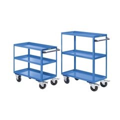 Montagehilfswagen, 3 Etagen, Tragfähigkeit 350 kg, Gesamthöhe 915 mm, lichtblau.