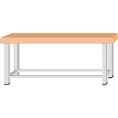 Schwerlast-Werkbank, Plattenbreite 2250 mm, ohne Unterbau, Plattenstärke 50 mm.