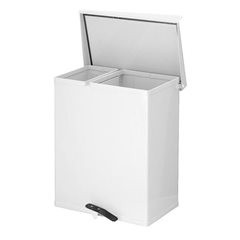 Pedalabfallsammler aus Aluminium, Volumen 25 + 55 l, BxHxT 300 x 600 x 480 mm, w