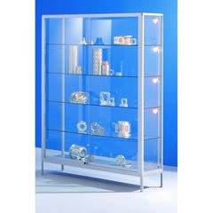 Vitrine, Ausführung Standvitrine, Breite 1500 mm, 2 Schiebetüren.