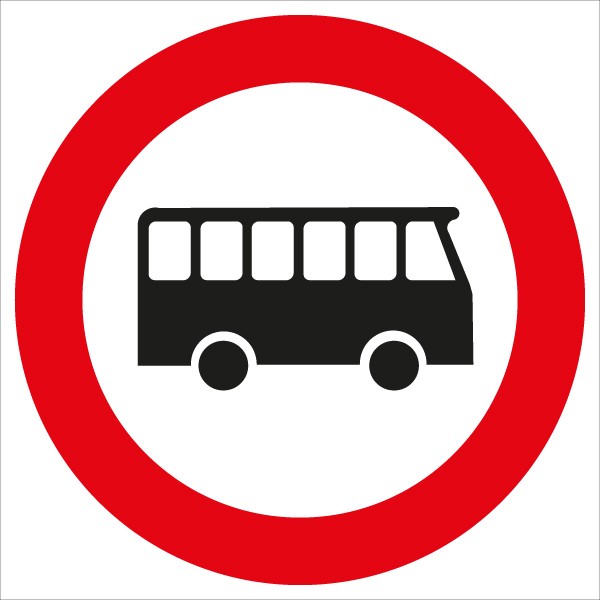 §52/7f Fahrverbot für Omnibusse | flaches Verkehrszeichen
