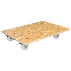 Transportroller aus OSB-Platte, VE 2 Stk, rechteckig, LxBxH 590 x 490 x 110 mm.