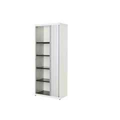 Querrollladenschrank, HxBxT 1956 x 800 x 432 mm, Stahlplatte, 4 Fachböden, reinw