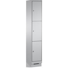 EVOLO Fächerschrank, mit Sockel, 1 Abteil, 3 Fächer, Abteilbreite 300 mm, weißal