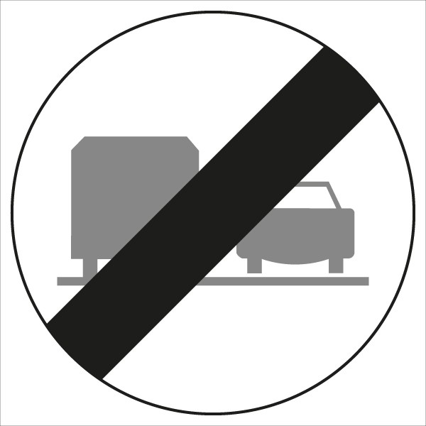 §52/4d Ende des Überholverbotes für LKW | flaches Verkehrszeichen