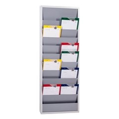 Planungstafel, mit 10 Schienen, zweireihig, HxBxT 1280 x 554 x 74 mm, grau.