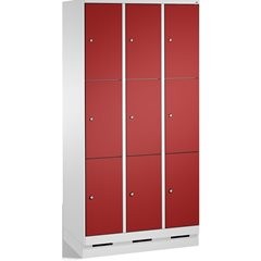 EVOLO Fächerschrank, mit Sockel, 3 Abteile, je 3 Fächer, Abteilbreite 300 mm, li
