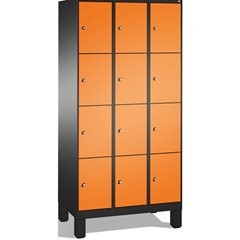 EVOLO Fächerschrank, mit Füßen, 3 Abteile, je 4 Fächer, Abteilbreite 300 mm, sch